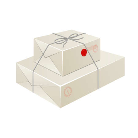 Parcel box vector design illustration isolated on white backgroundのイラスト素材