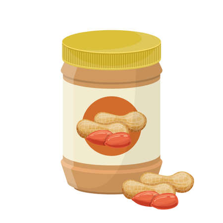 Peanut butter jar vector design illustration isolated on white backgroundのイラスト素材