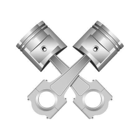 Realistic engine piston vector design illustration isolated on white backgroundのイラスト素材
