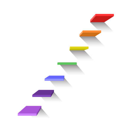 Suspended 3d stairs vector design illustration isolated on white backgroundのイラスト素材