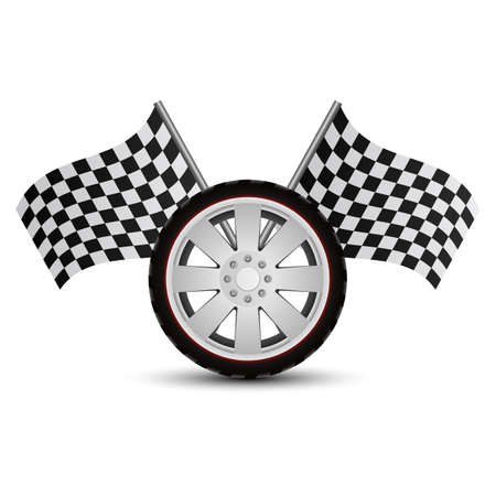 Racing flag vector design illustration isolated on  white backgroundのイラスト素材