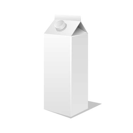 Milk and juice cardboard box mockup vector design illustration isolated on white backgroundのイラスト素材
