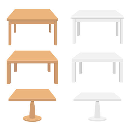 Wooden table vector design illustration isolated on white backgroundのイラスト素材