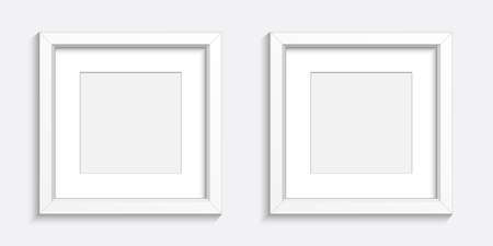 Realistic photo frame vector design illustration isolated on grey backgroundのイラスト素材