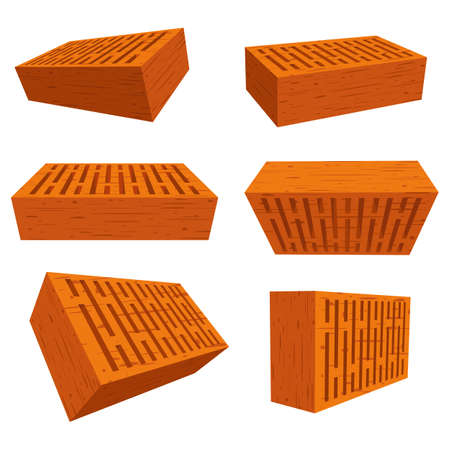 Single brick for wall construction vector design illustration isolated on white backgroundのイラスト素材