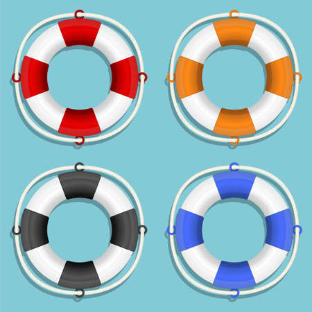 Life buoy vector design illustration isolated on blue backgroundのイラスト素材