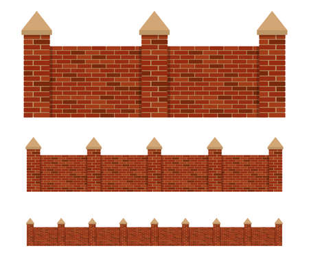 Fence of bricks vector design illustration isolated on white backgroundのイラスト素材