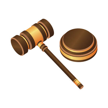 Judge hammer vector design illustration isolated on white backgroundのイラスト素材