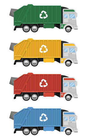 Garbage truck vector design illustration isolated on white backgroundのイラスト素材