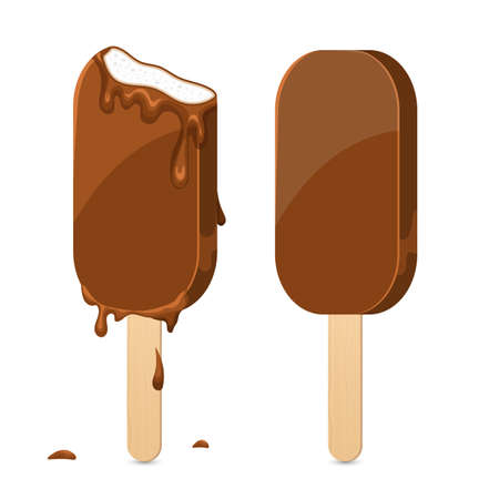 Ice cream on stick vector design illustration isolated on white backgroundのイラスト素材