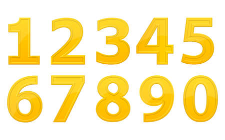 Golden numbers vector design illustration isolated on white backgroundのイラスト素材