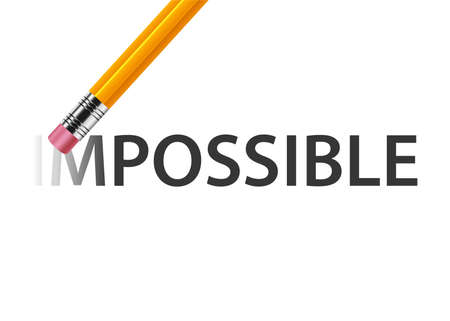 Pencil erase impossible vector design illustration isolated on white backgroundのイラスト素材