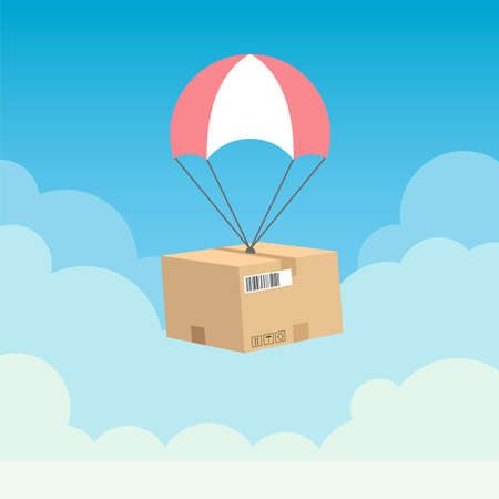 Parachute delivery vector design illustrationのイラスト素材