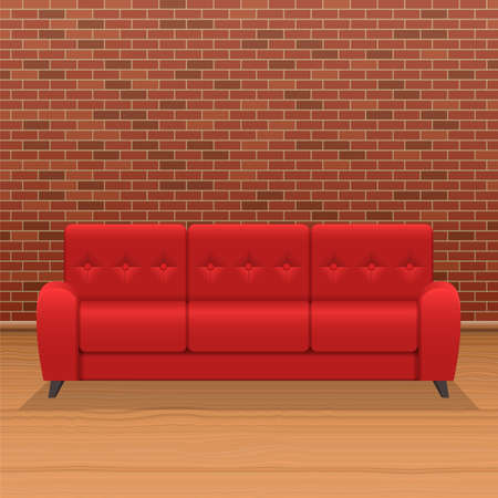 Realistic sofa vector design illustrationのイラスト素材