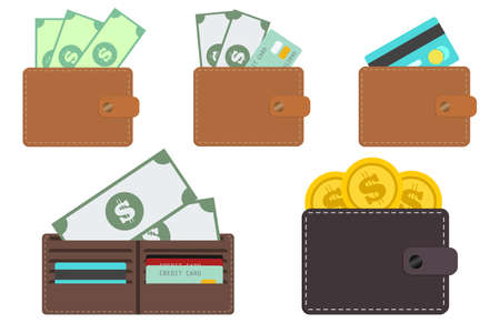 Wallet icon set vector design illustration isolated on white backgroundのイラスト素材