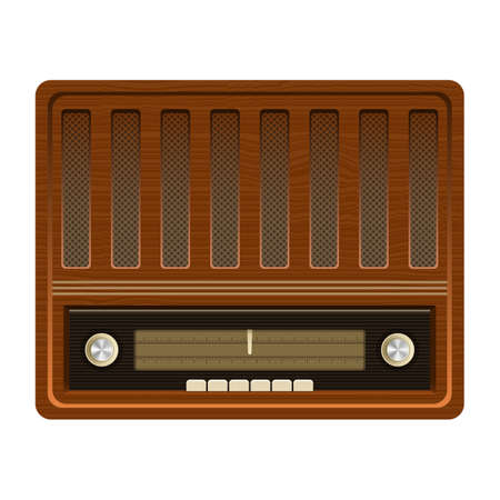 Old vintage radio vector design illustration isolated on white backgroundのイラスト素材