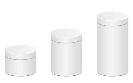 Round closed cardboard box vector design illustration isolated on white backgroundのイラスト素材