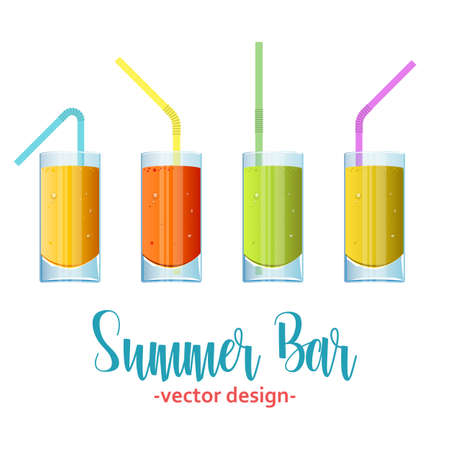 Summer bar fresh juice vector design illustration isolated on white backgroundのイラスト素材