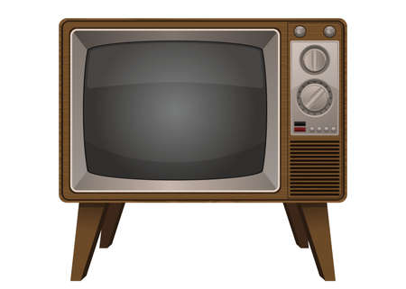 Vintage old television vector design illustration isolated on white backgroundのイラスト素材
