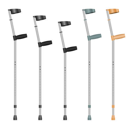 Medical crutches set vector design illustration isolated on white backgroundのイラスト素材