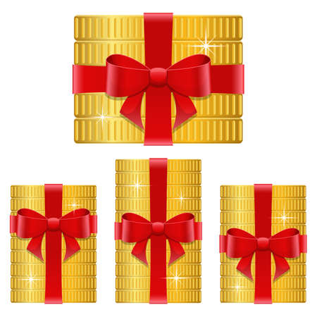 Golden coins vector design illustration isolated on white backgroundのイラスト素材