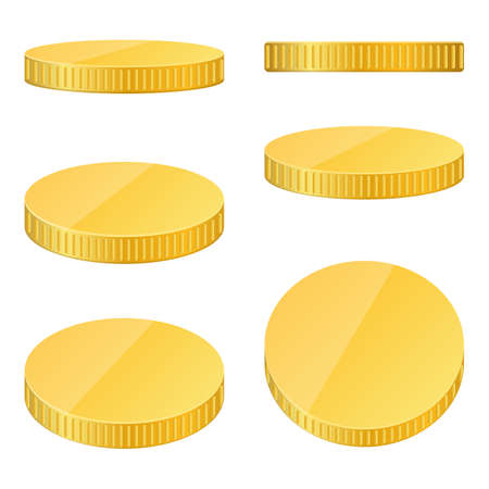 Golden coins vector design illustration isolated on white backgroundのイラスト素材