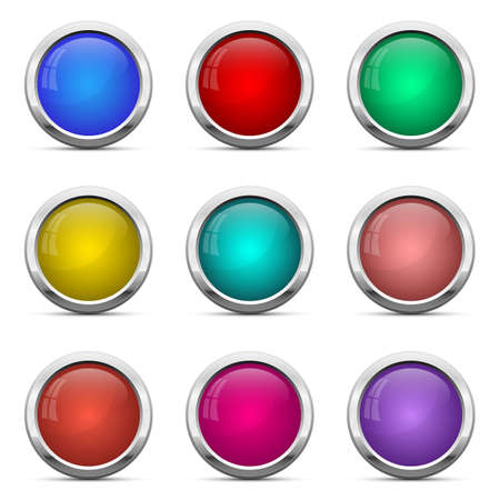 Glossy buttons vector design illustration isolated on white backgroundのイラスト素材