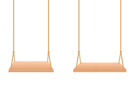 Wooden swing vector design illustration isolated on backgroundのイラスト素材