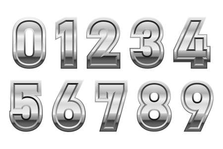 Metallic numbers vector design illustration isolated on white backgroundのイラスト素材