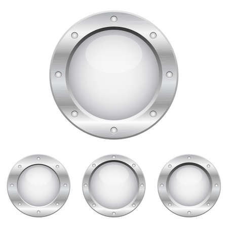 Metallic porthole set vector design illustration isolated on white backgroundのイラスト素材