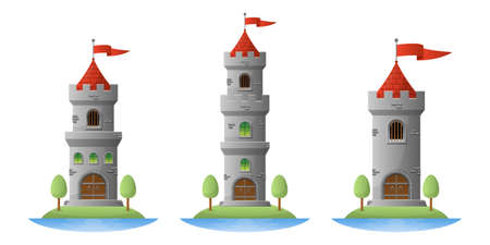 Medieval castle vector design illustration isolated on white backgroundのイラスト素材