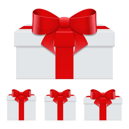 Present box set vector design illustration isolated on white backgroundのイラスト素材