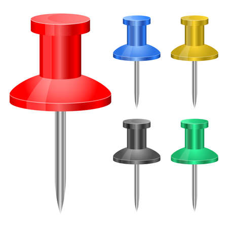 Push pin set vector design illustration isolated on white backgroundのイラスト素材