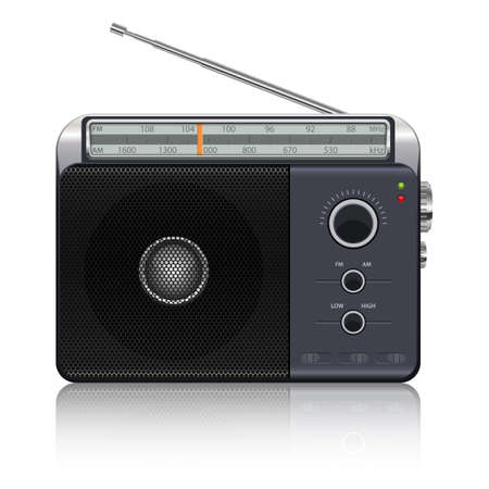 Portable vintage radio vector design illustration isolated on white backgroundのイラスト素材