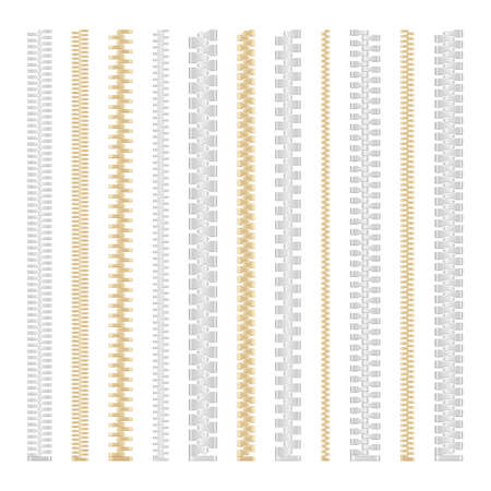 Zipper set vector design illustration isolated on white backgroundのイラスト素材