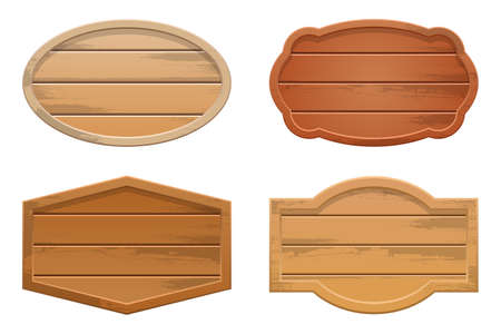 Wooden banner vector design illustration isolated on white backgroundのイラスト素材