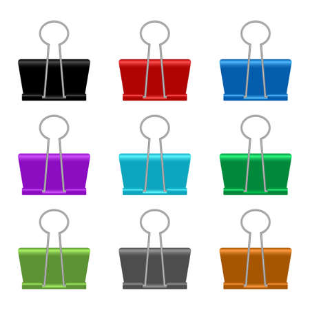 Paper binder clip vector design illustration isolated on white backgroundのイラスト素材