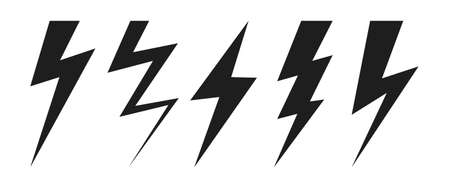 Thunder lighting bolt vector design illustration isolated on white backgroundのイラスト素材