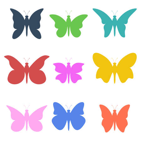 Butterfly set vector design illustration isolated on white backgroundのイラスト素材