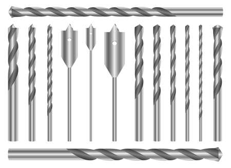 Metallic drill set vector design illustration isolated on white backgroundのイラスト素材