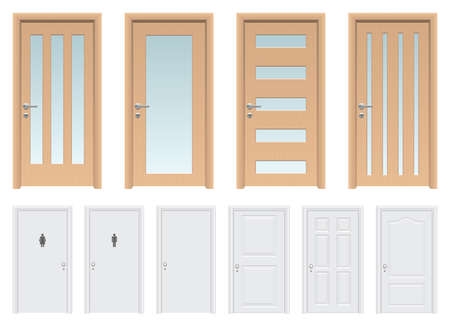 Realistic door vector design illustration isolated on white backgroundのイラスト素材