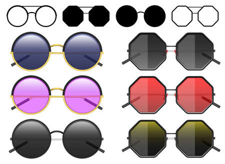 Hipster sunglasses vector design illustration isolated on white backgroundのイラスト素材
