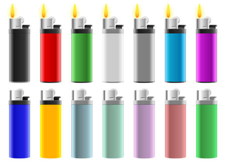 Lighter set vector design illustration isolated on white backgroundのイラスト素材