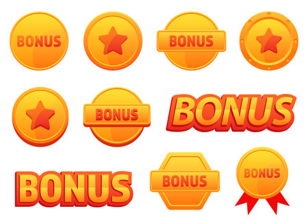 Bonus icon set vector design illustration isolated on white backgroundのイラスト素材