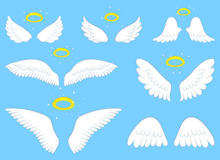 Angel wings vector design illustration isolated on blue backgroundのイラスト素材