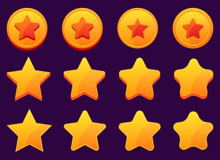 Mobile game golden stars vector design illustration isolated on backgroundのイラスト素材