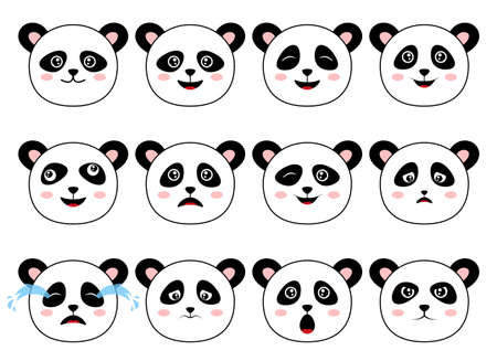 Panda bear vector design illustration isolated on white backgroundのイラスト素材