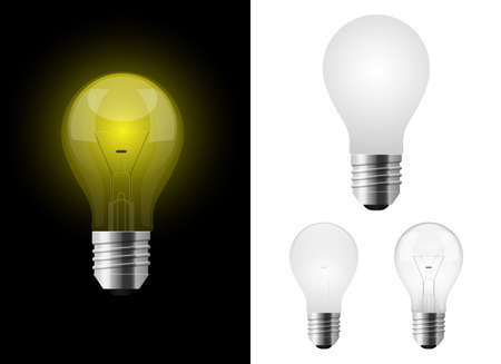 Realistic lightbulb vector design illustration isolated on backgroundのイラスト素材