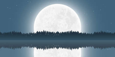 Moon nature landscape background vector design illustrationのイラスト素材