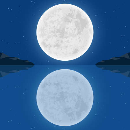 Moon nature landscape background vector design illustrationのイラスト素材
